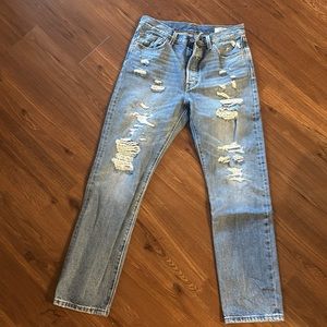 Levi’s straight leg ripped jeans